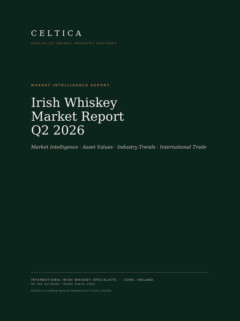 Cover of the Irish Whiskey Market Report, Q2 2026